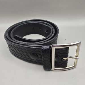 Boston Leather Men's Basketweave Garrison 6605 42in BLK Belt.